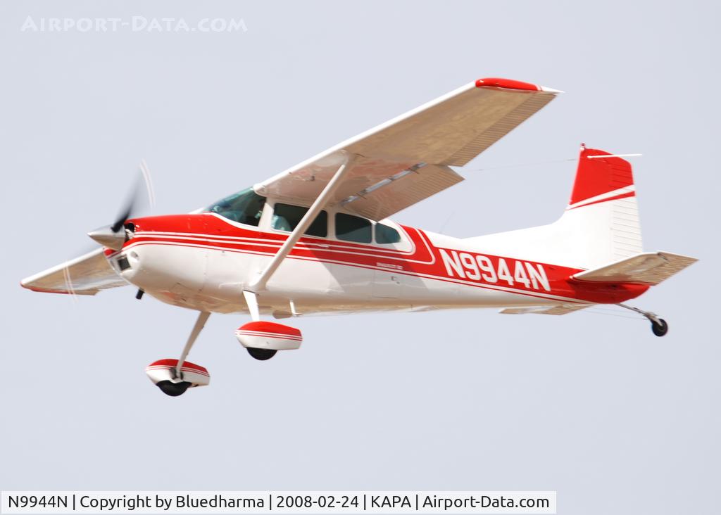 N9944N, 1975 Cessna 180J C/N 18052599, On approach to 17L.