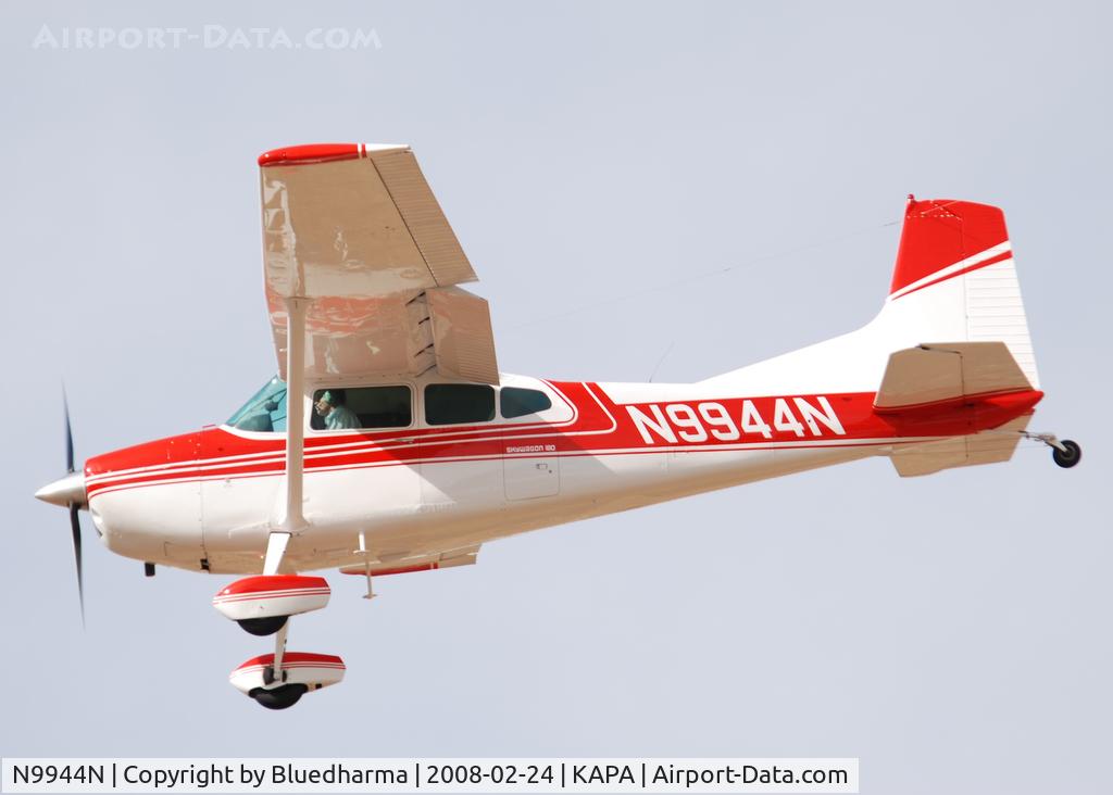 N9944N, 1975 Cessna 180J C/N 18052599, On approach to 17L.
