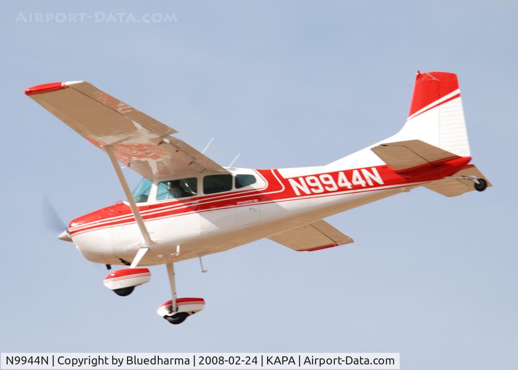 N9944N, 1975 Cessna 180J C/N 18052599, On approach to 17L.