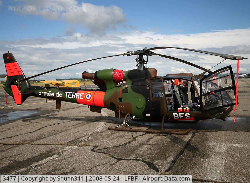 3477, Aérospatiale SA-342M Gazelle C/N 1477, Used as static display during Air Expo Airshow 2008 at LFBF