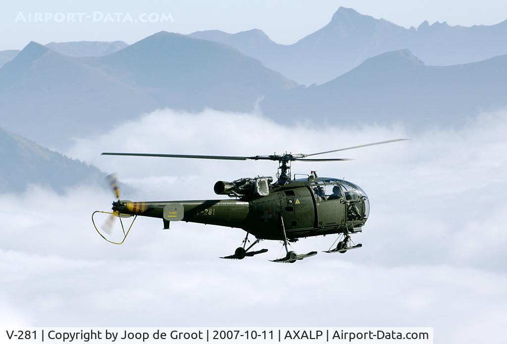 V-281, Aerospatiale SE-3160 Alouette III C/N 157, The Alouette was used for transportation of stores to the Axalp display.