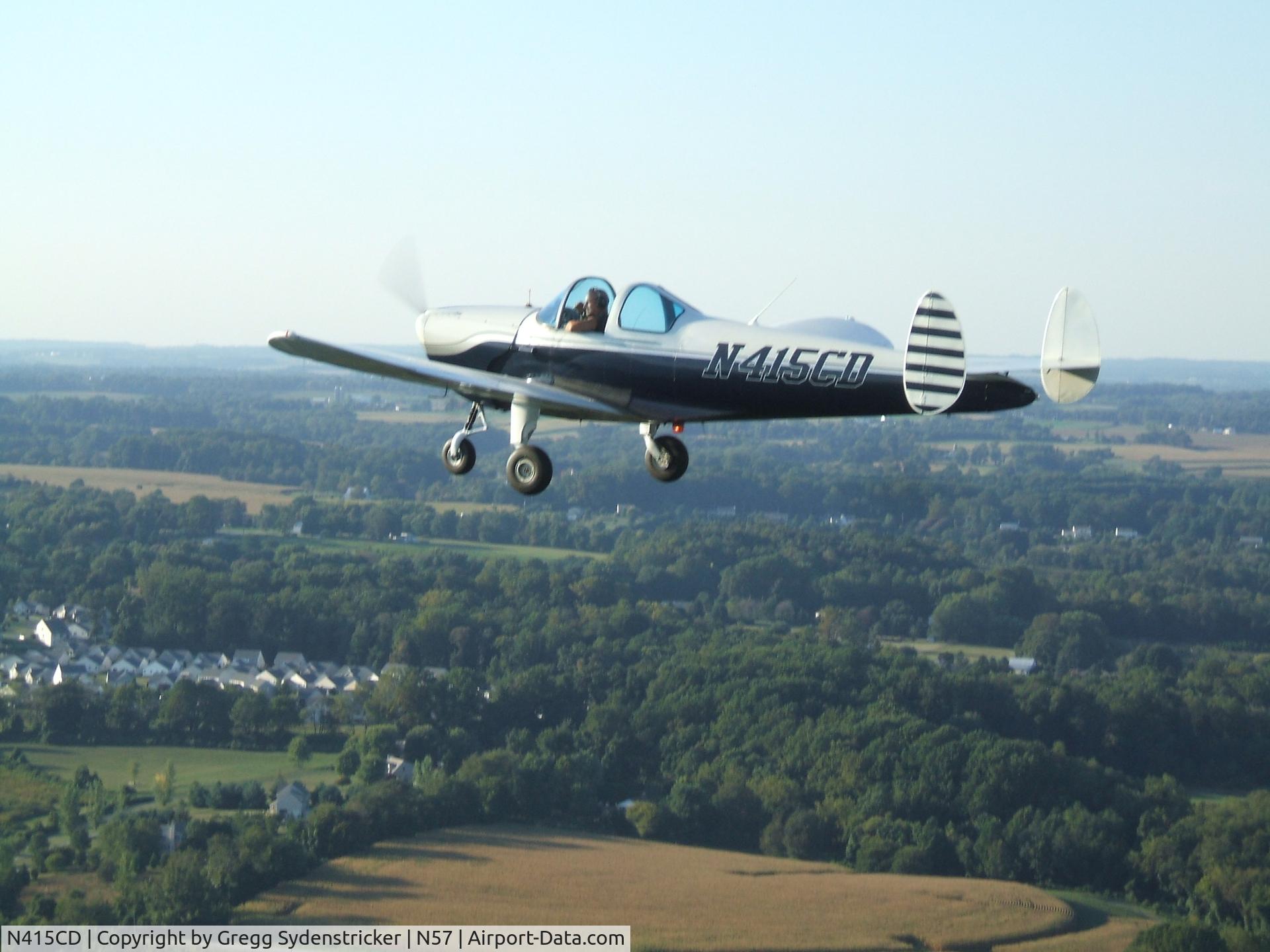 N415CD, 1947 Erco 415CD Ercoupe C/N 4523, Over Chester County Pa.