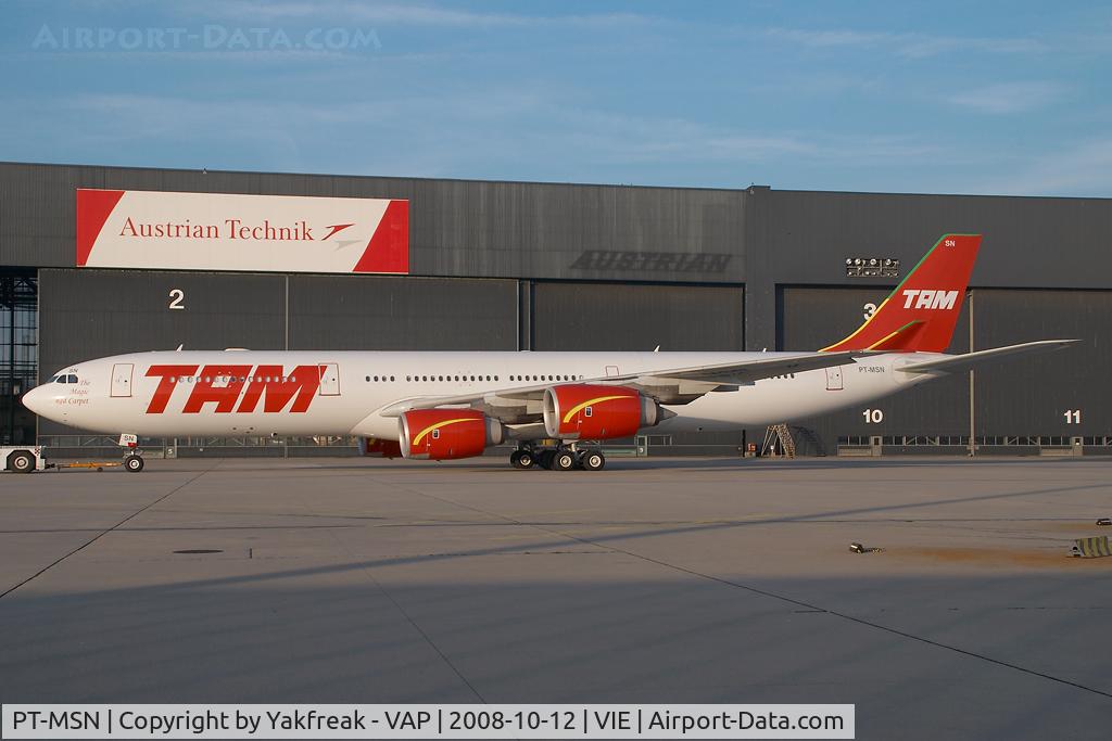 PT-MSN, 2003 Airbus A340-541 C/N 445, TAM Airbus 340-500
