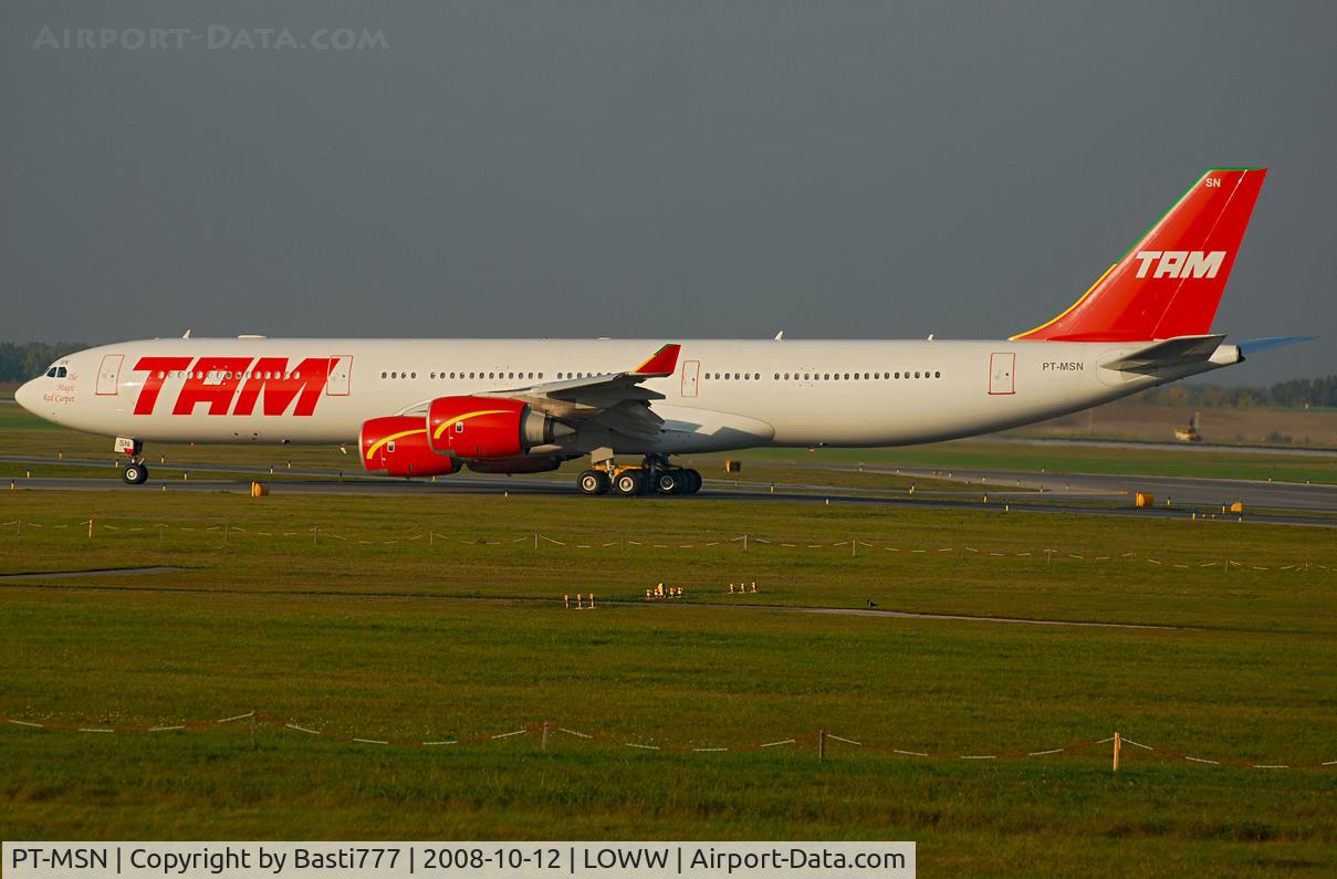 PT-MSN, 2003 Airbus A340-541 C/N 445, For maintenance in vienna