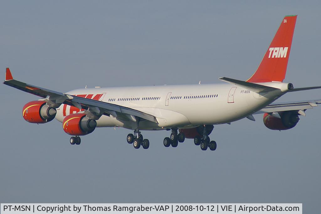 PT-MSN, 2003 Airbus A340-541 C/N 445, TAM Linhas Aereas Airbus A340-500