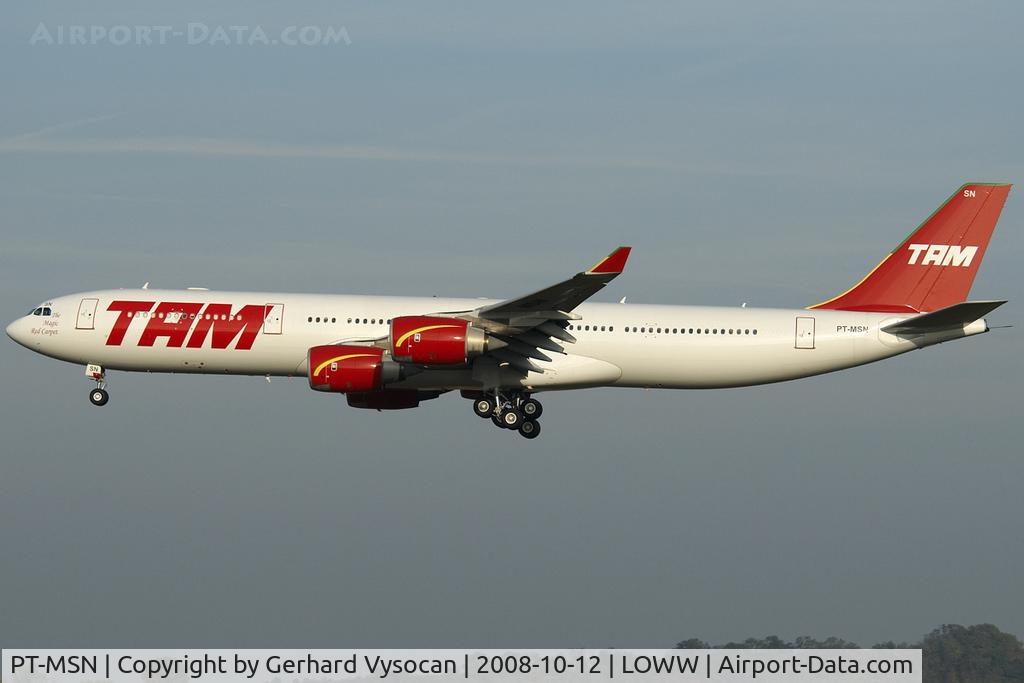 PT-MSN, 2003 Airbus A340-541 C/N 445, rare visitor