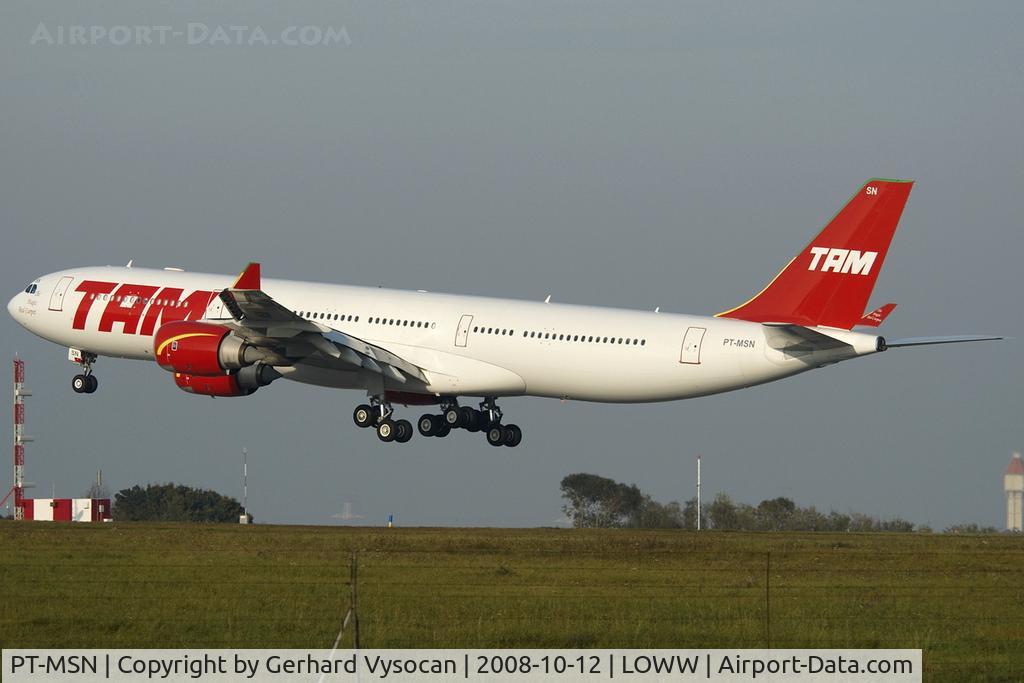 PT-MSN, 2003 Airbus A340-541 C/N 445, rare visitor
