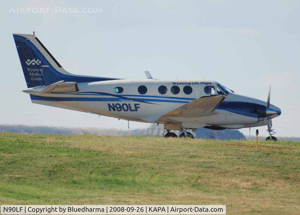N90LF, 1979 Beech C90 King Air C/N LJ-852, Flight for Life on Position and Hold for 17L.