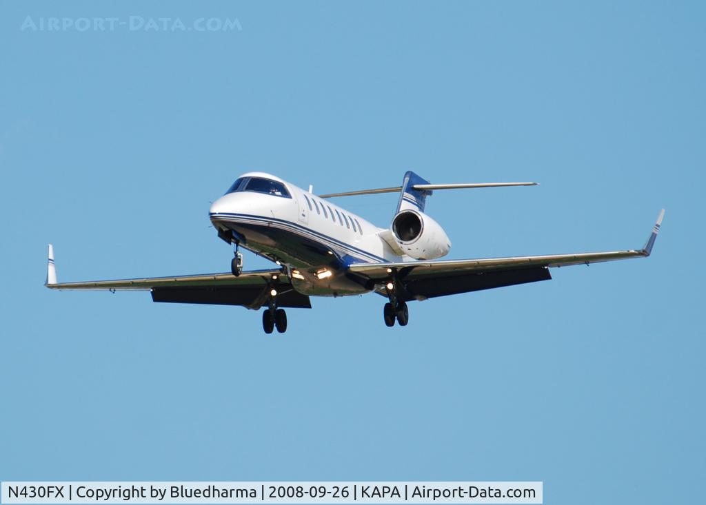 N430FX, 2001 Learjet 45 C/N 166, On final approach to 17L.