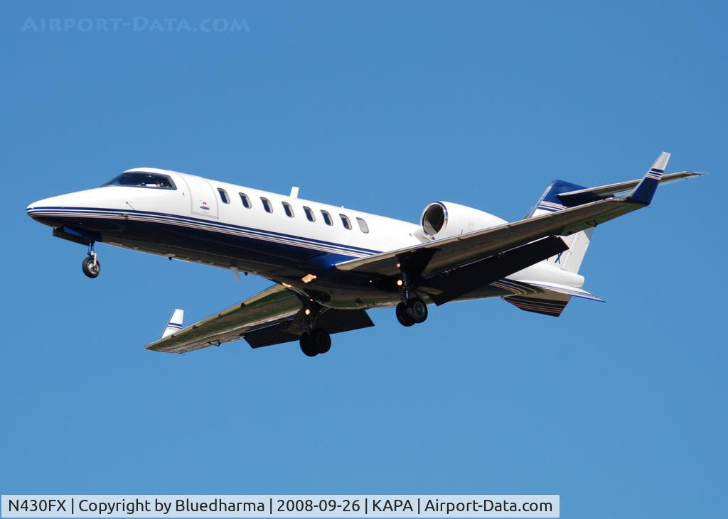 N430FX, 2001 Learjet 45 C/N 166, On final approach to 17L.
