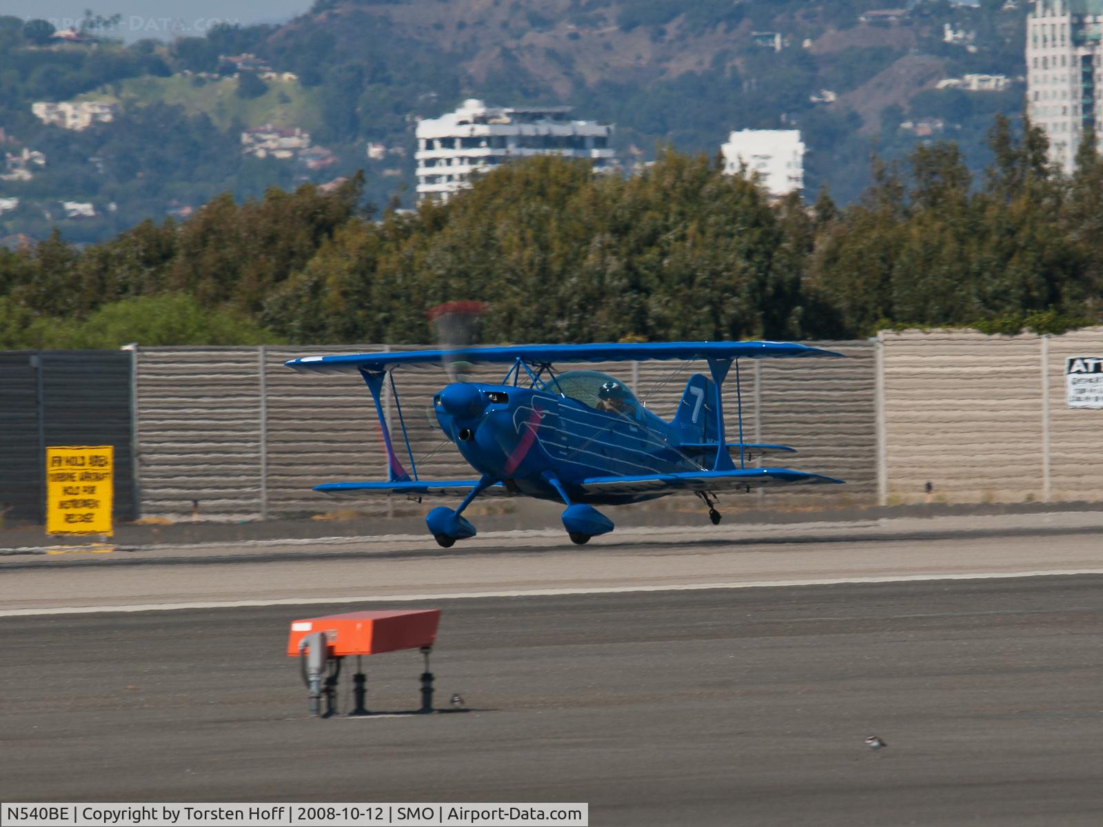 N540BE, Christen Eagle II C/N 0001 (N10AL), N540BE departing from RWY 21. The tail wheel was up before the plane started its takeoff run courtesy of lots of power, a little forward stick, and of course pilot skill.