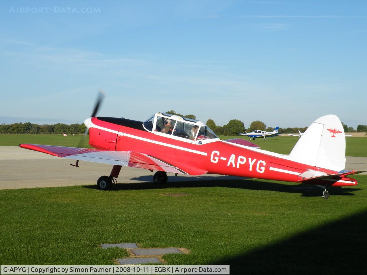 G-APYG, 1950 De Havilland DHC-1 Chipmunk T.10 C/N C1/0060, Chipmunk taxies out from Sywell