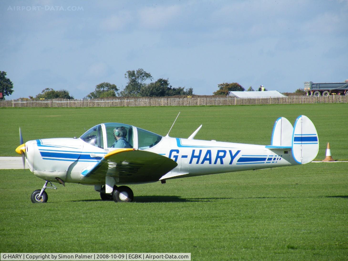 G-HARY, 1966 Alon A-2 Aircoupe C/N A-188, Alon Aircoupe arriving at Sywell