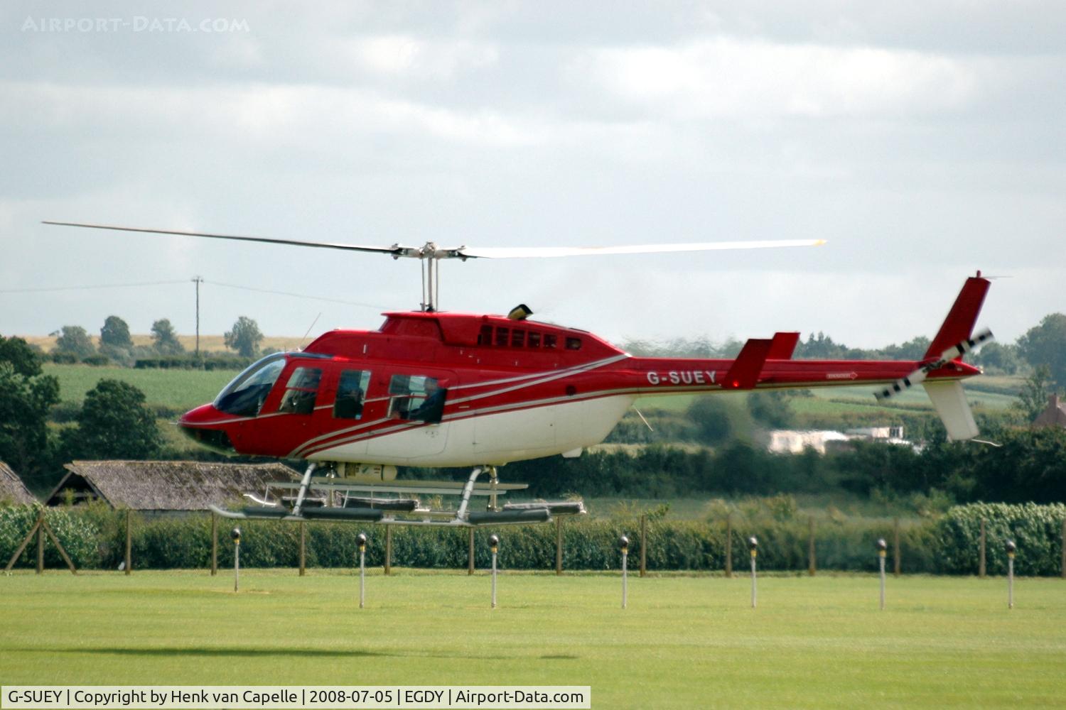 G-SUEY, 1981 Bell 206L-1 LongRanger II C/N 45612, This LongRanger was used for pleasure flights during RNAS Yeovilton Air Day 2008.