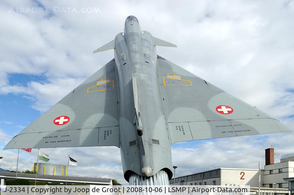 J-2334, Dassault (F+W Emmen) Mirage IIIS C/N 1024, This impressive aircraft is preserved at the main gate at Payerne air base.