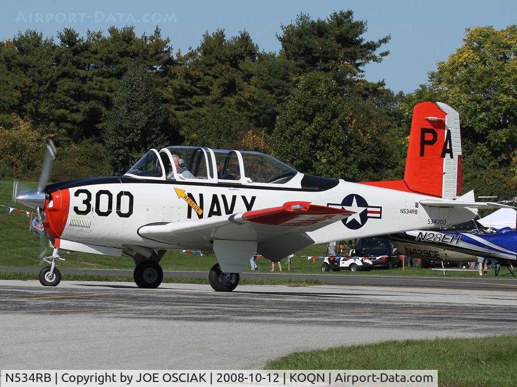 N534RB, 1953 Beech T-34A (A45) Mentor Mentor C/N G-300, Arriving at Brandywine