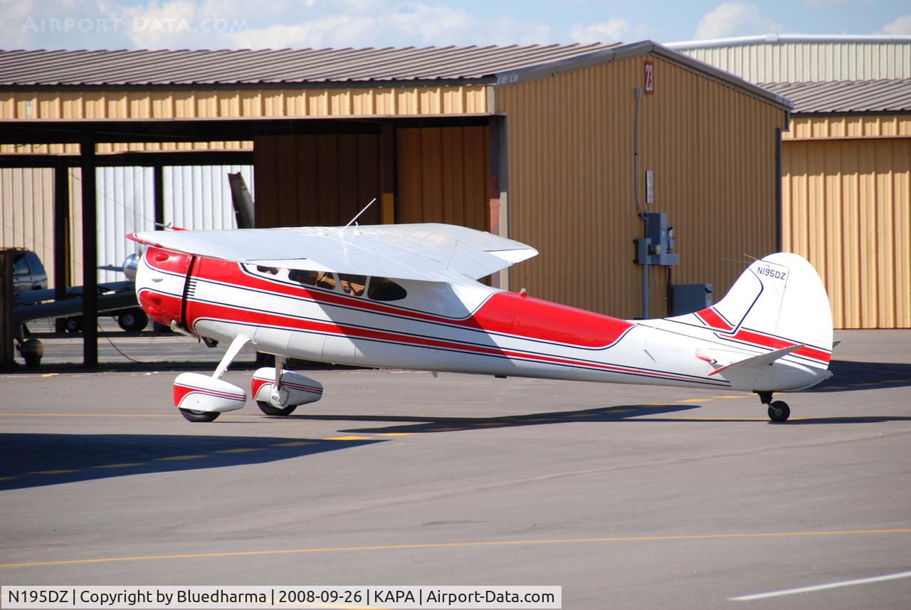 N195DZ, 1953 Cessna 195B Businessliner C/N 16077, Taxi in to Hanger at APA.