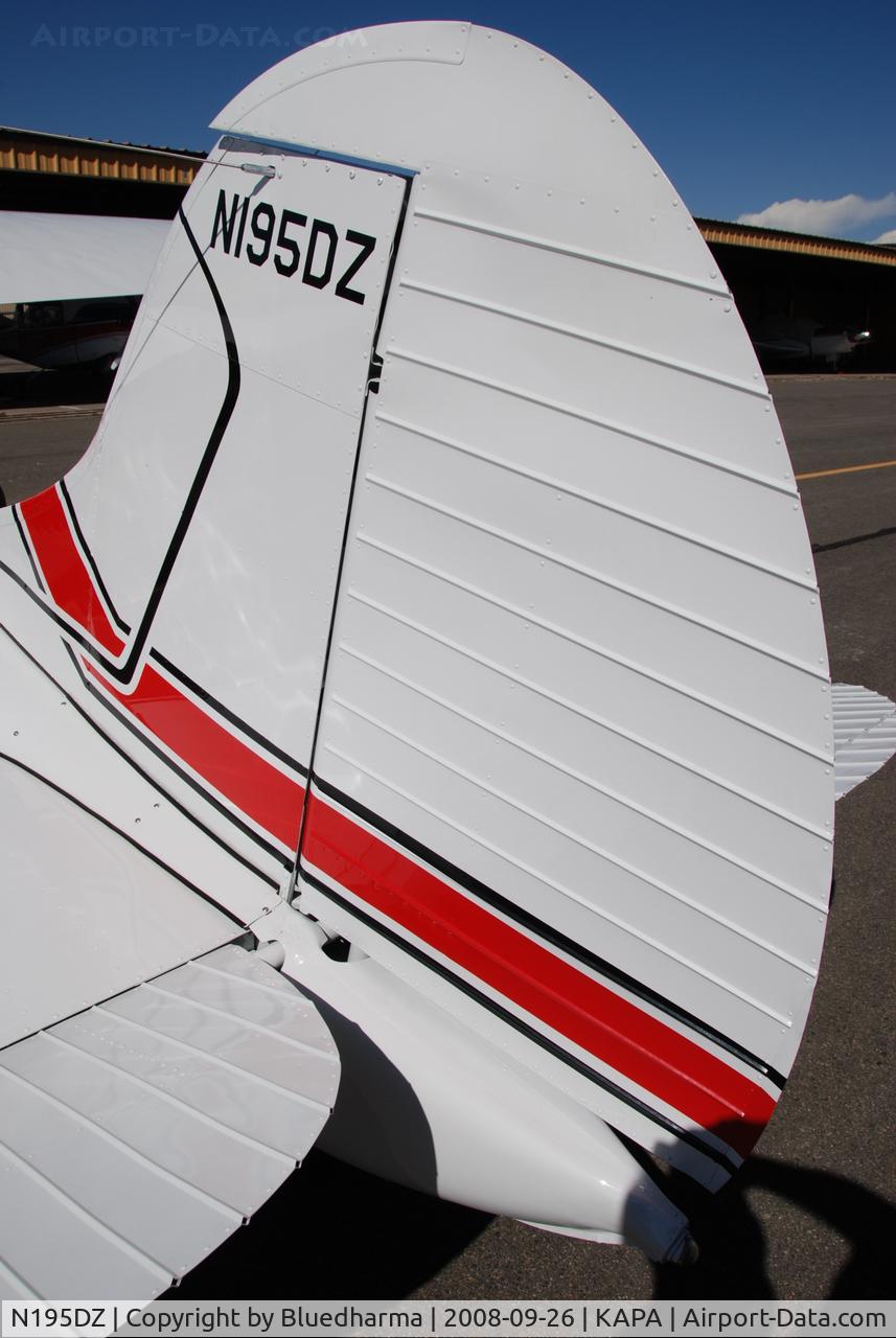 N195DZ, 1953 Cessna 195B Businessliner C/N 16077, Tail detail parked at APA.