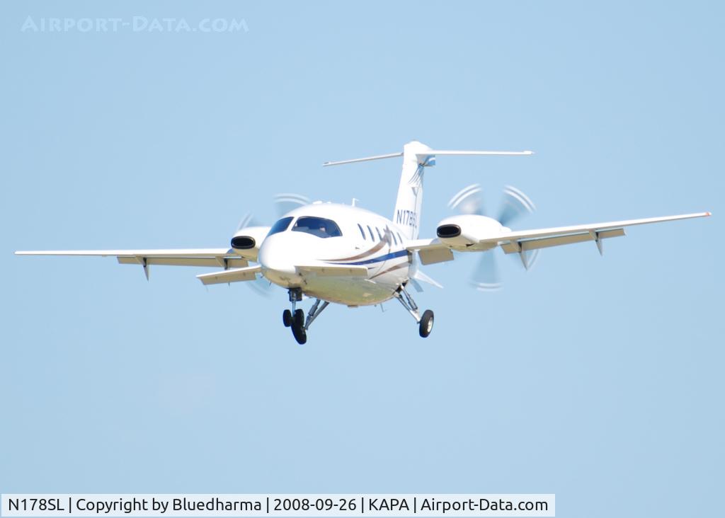 N178SL, 2007 Piaggio P-180 C/N 1151, On final approach to 17L.