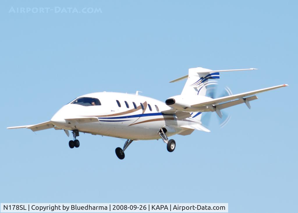 N178SL, 2007 Piaggio P-180 C/N 1151, On final approach to 17L.