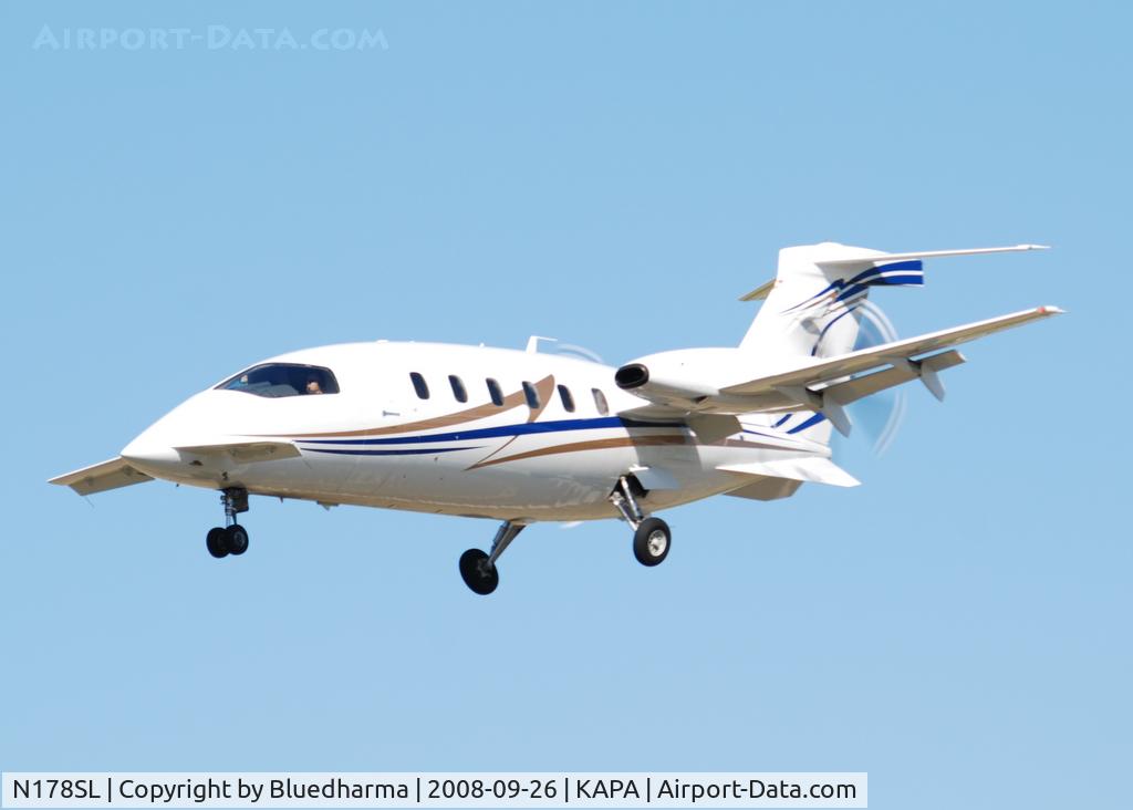 N178SL, 2007 Piaggio P-180 C/N 1151, On final approach to 17L.