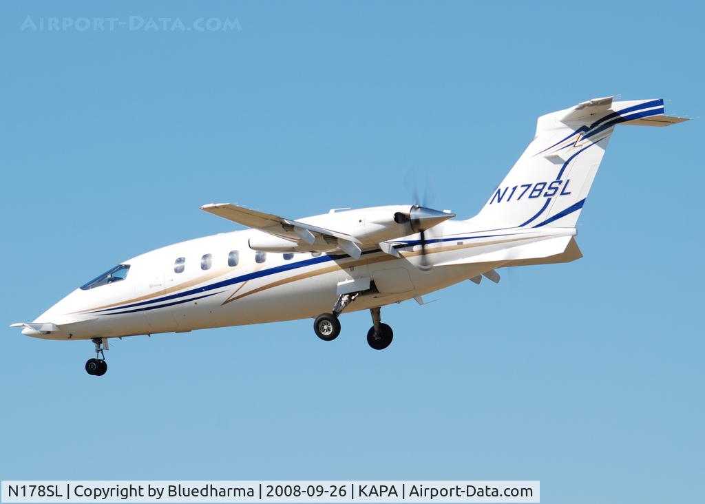 N178SL, 2007 Piaggio P-180 C/N 1151, On final approach to 17L.