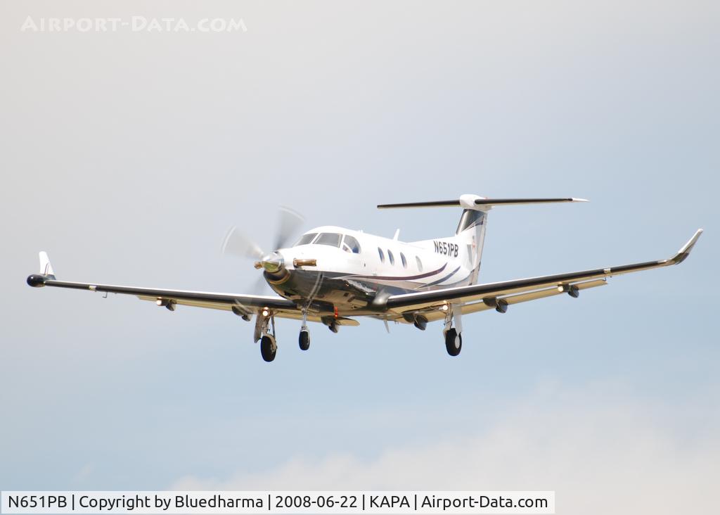 N651PB, 2005 Pilatus PC-12/45 C/N 651, On approach to 17L.