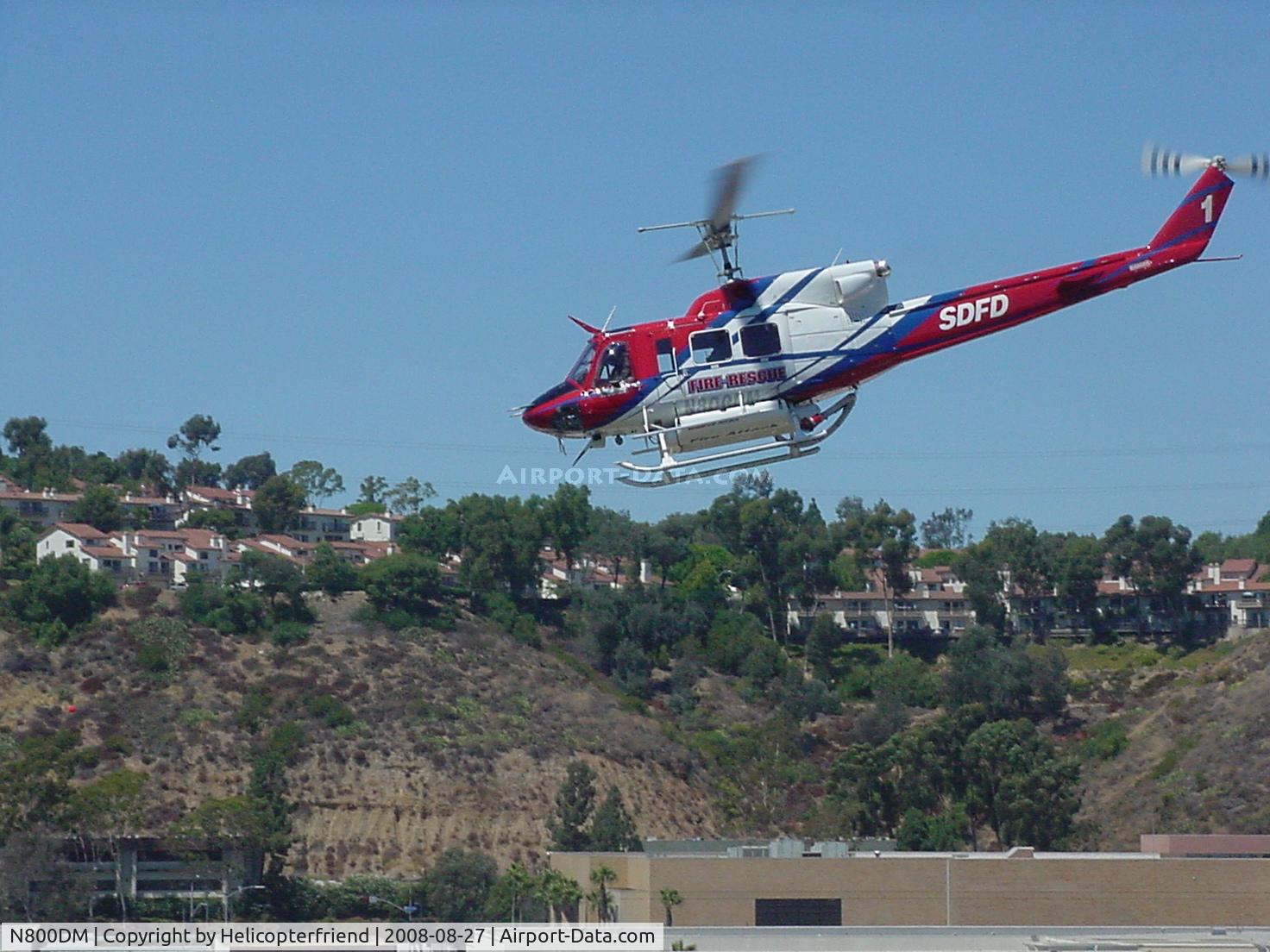 N800DM, 1980 Bell 212 C/N 31147, Nose down and moving out from CRPOA 2005
