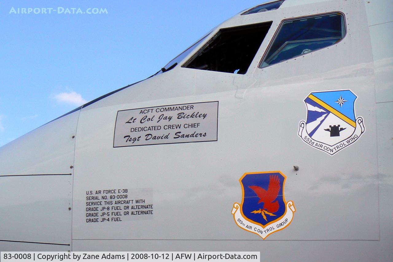83-0008, 1983 Boeing E-3C C/N 22836, At the 2008 Alliance Airshow