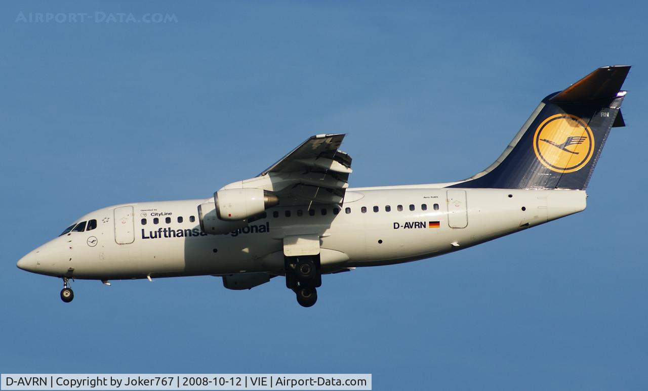 D-AVRN, 1996 British Aerospace Avro 146-RJ85A C/N E2293, Lufthansa Regional (City Line) Avro Regional Jet RJ85