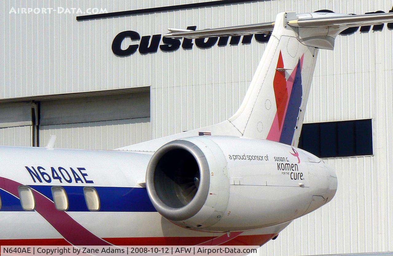 N640AE, 1999 Embraer ERJ-145LR (EMB-145LR) C/N 145183, At the 2008 Alliance Airshow - Special Paint - Susan G. Komen Race for the Cure