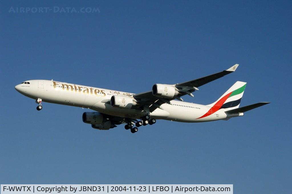 F-WWTX, Airbus A340-541 C/N 608, A340-541