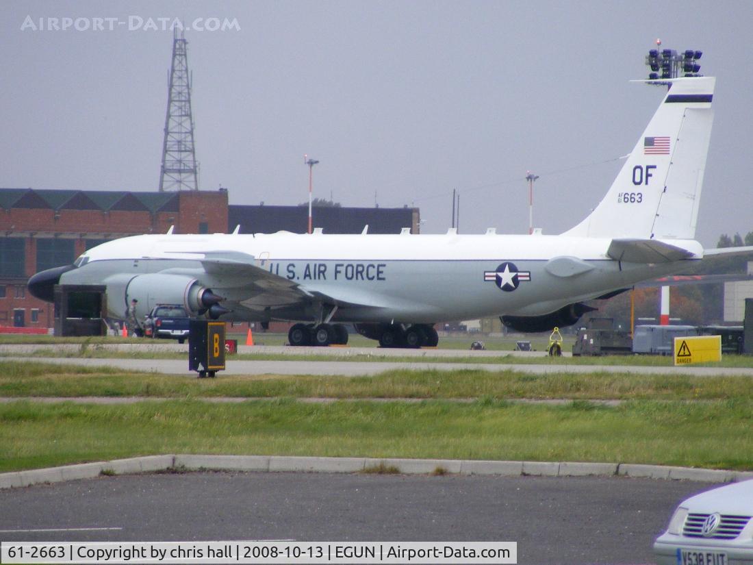 61-2663, 1961 Boeing RC-135S Cobra Ball C/N 18333, RC-135S Cobra Ball. The aircraft are extensively modified C-135Bs. There are four aircraft in service and they are part of the 55th Wing, 45th Reconnaissance Squadron based at Offutt Air Force Base, Nebraska.