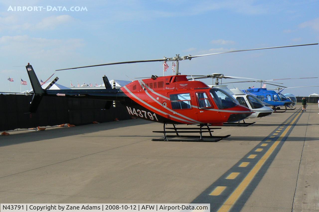 N43791, 1998 Bell 206B C/N 4481, At the 2008 Alliance Airshow