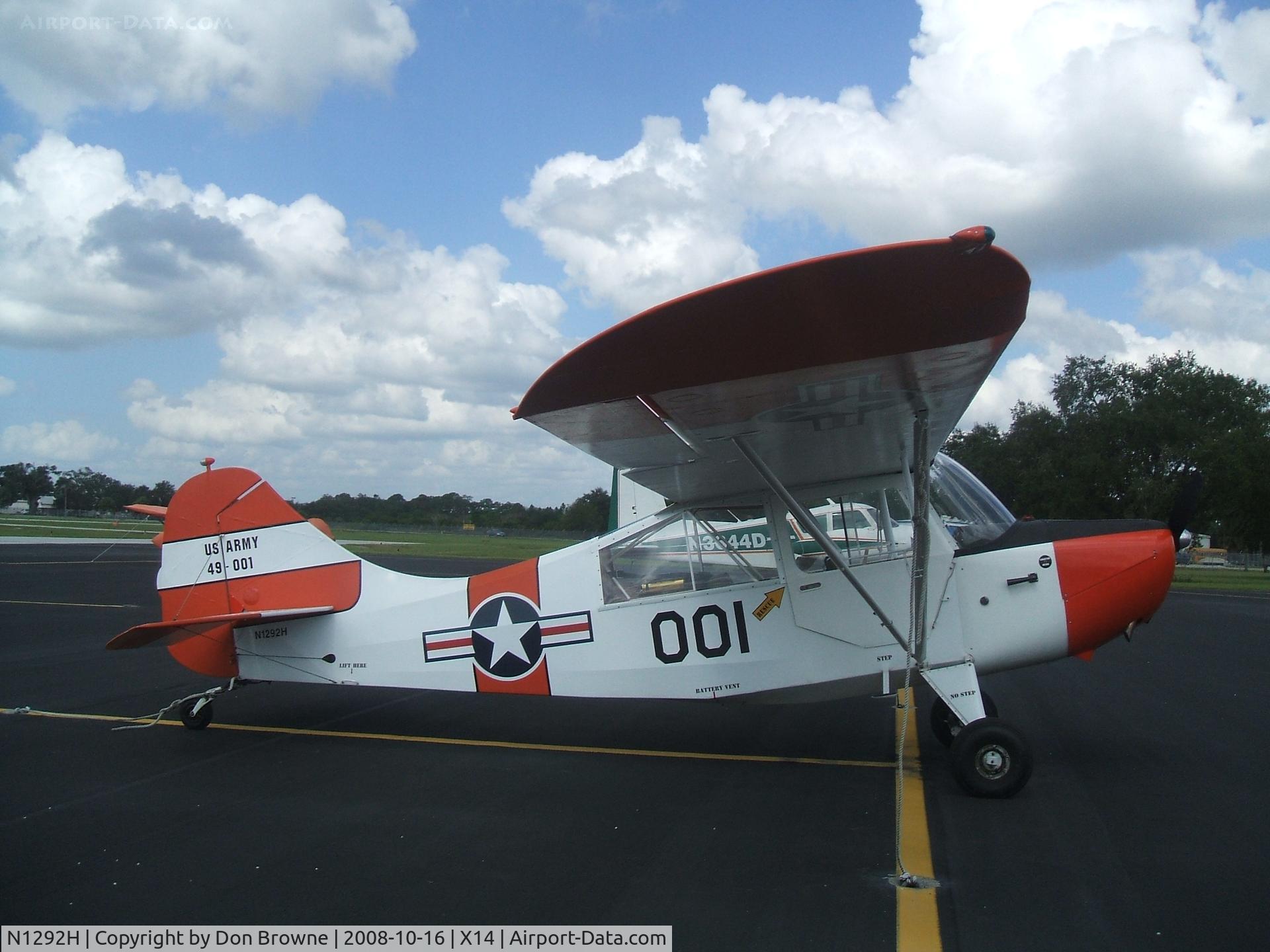 N1292H, 1949 Aeronca 7EC Traveler C/N 7FC-1, on ramp at x14 - Army Insignia