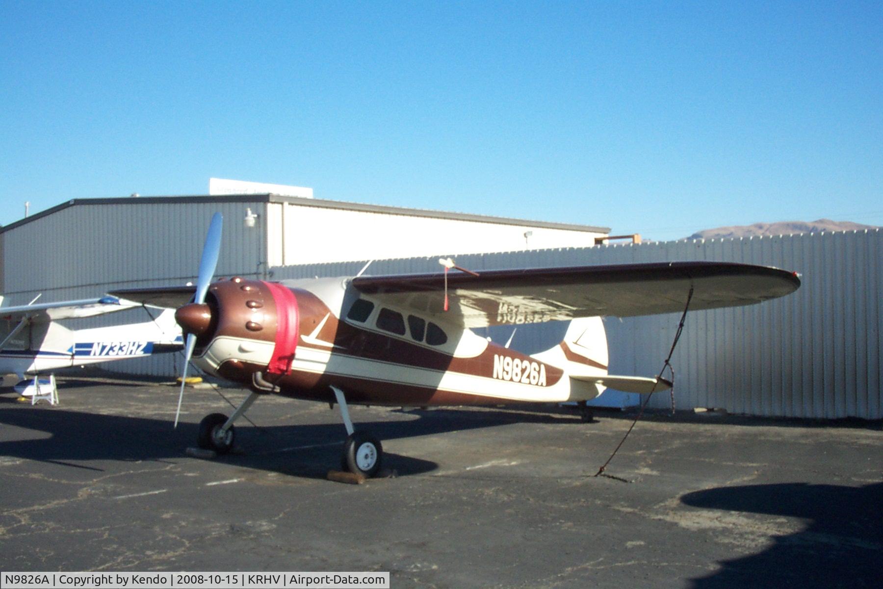 N9826A, 1950 Cessna 195 C/N 7505, Side View