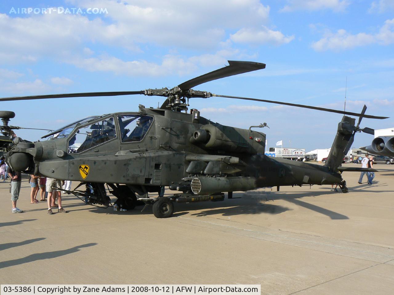 03-5386, 2003 Boeing AH-64D Longbow Apache C/N PVD395, At the 2008 Alliance Airshow