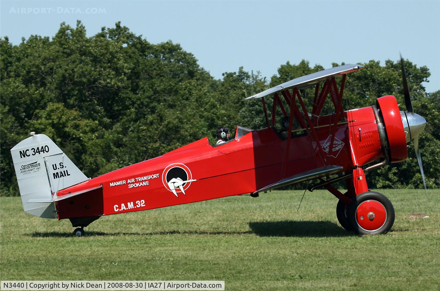 N3440, 1927 Stearman C3-B Sport Commercial C/N 104, /