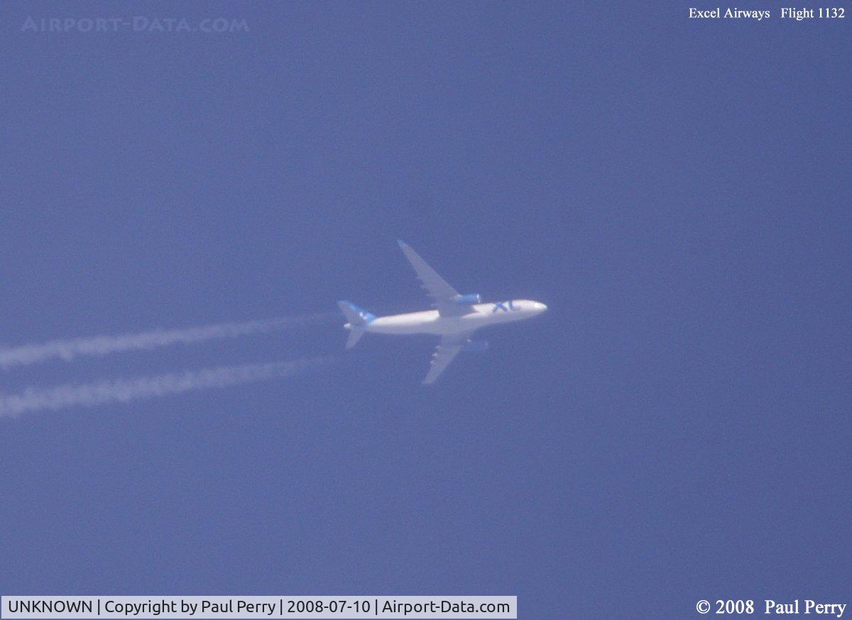 UNKNOWN, Contrails Various C/N Unknown, Excel Airways headed south over North Carolina