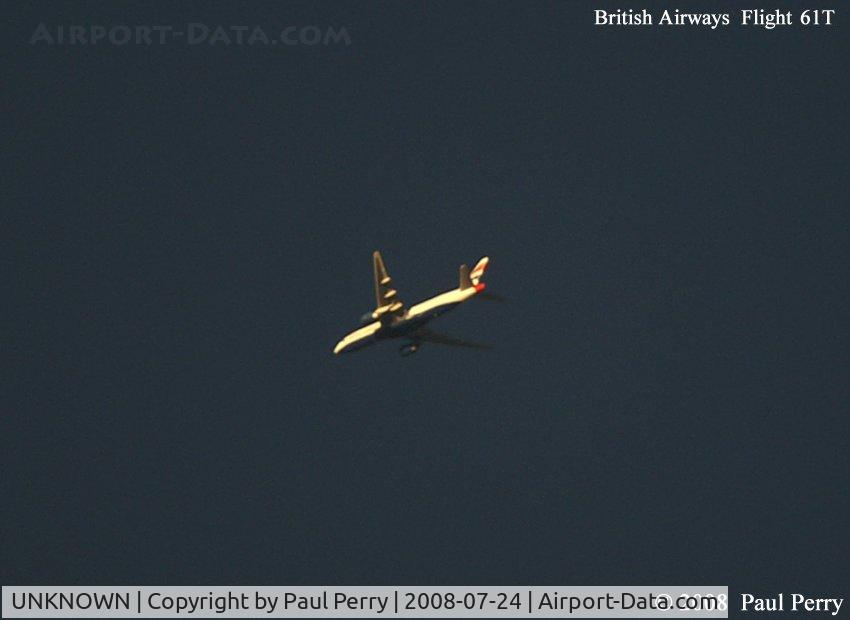 UNKNOWN, Contrails Various C/N Unknown, Speedbird Six One Tango before turning east to cross the pond