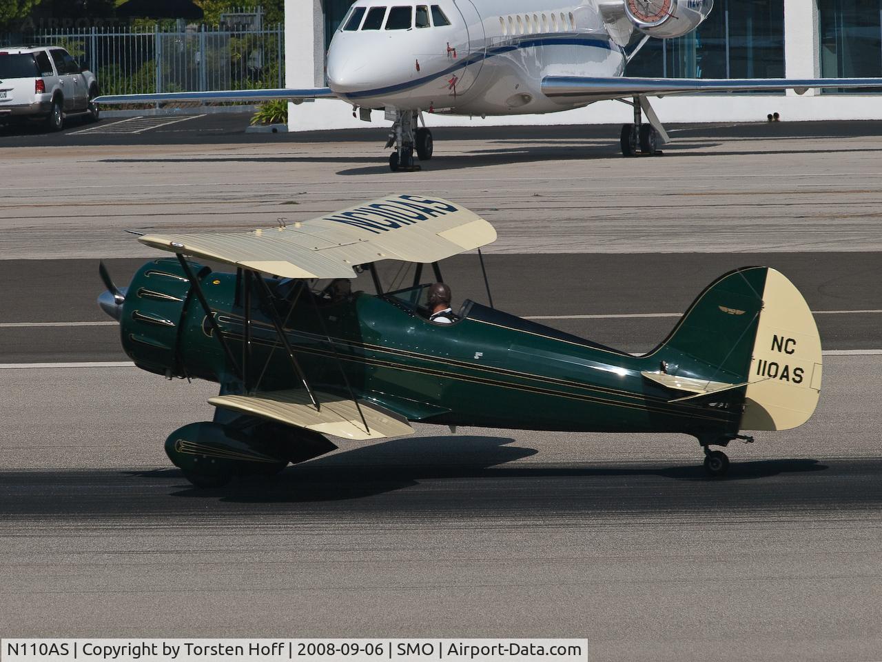 N110AS, 2005 Waco YMF-F5C C/N F5C110, NC110AS rolling out after arriving on RWY 21