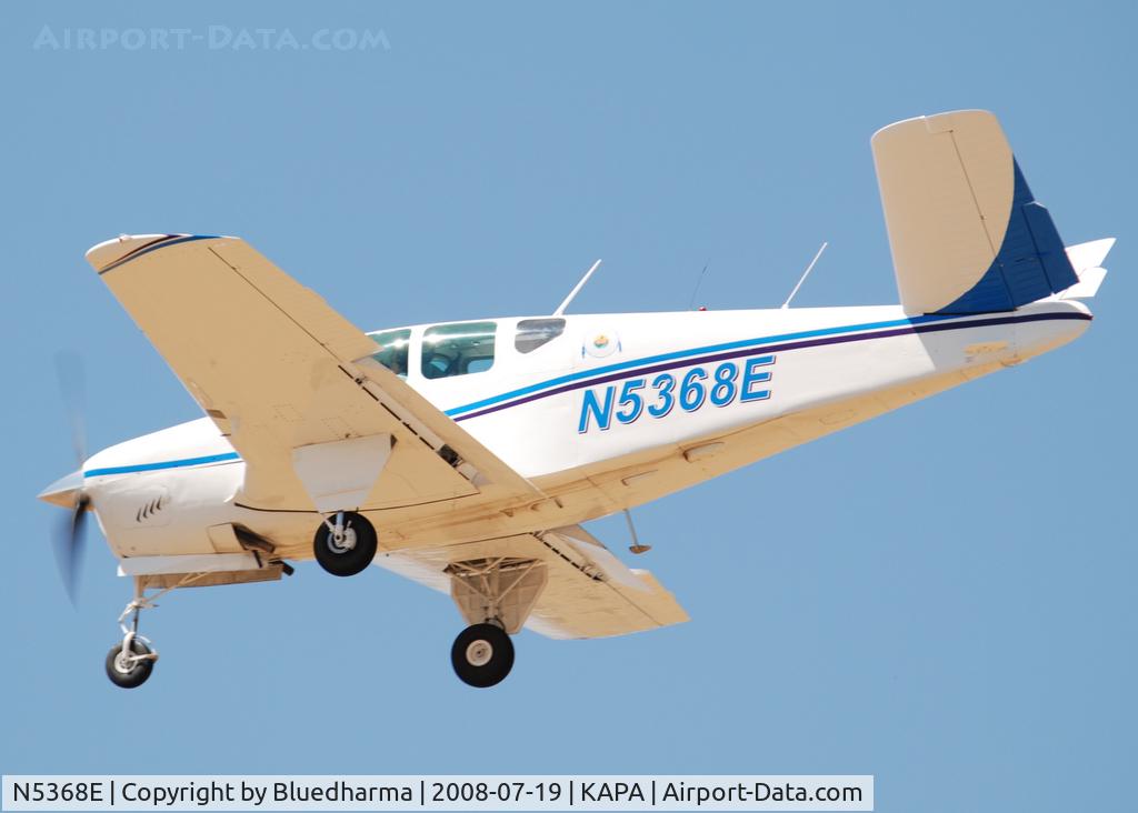 N5368E, 1959 Beech K35 Bonanza C/N D-5847, On approach to 17L.