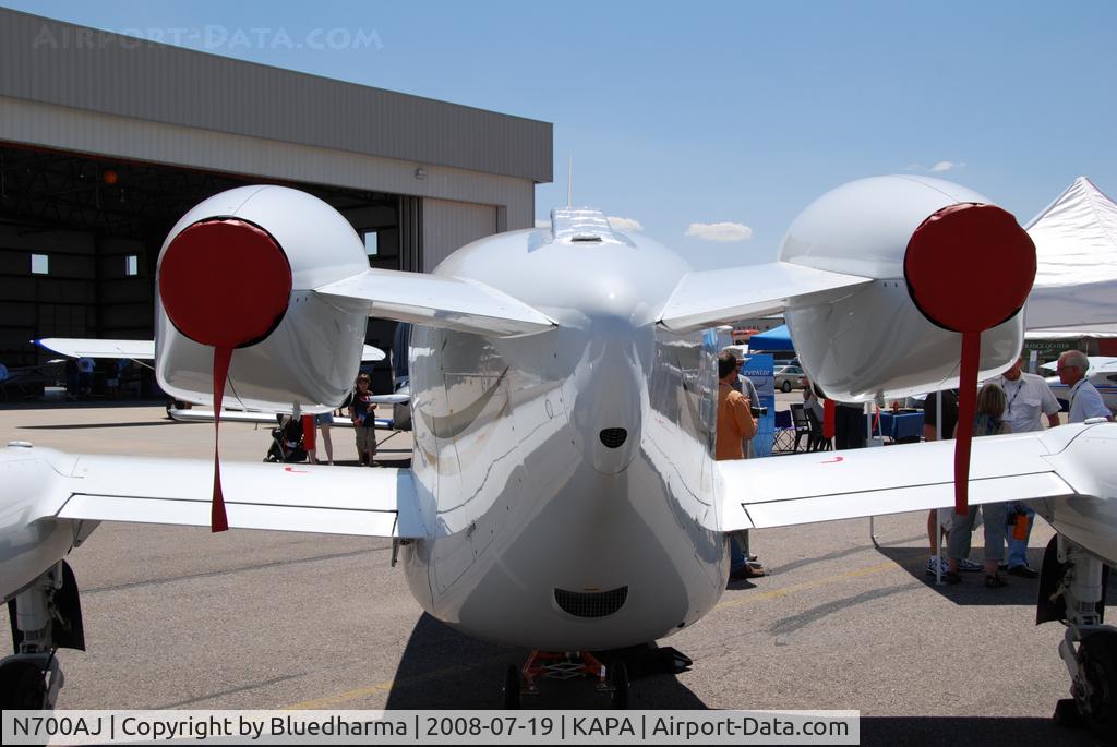 N700AJ, 2007 Adam Aircraft A700 C/N 0004, Parked on display.