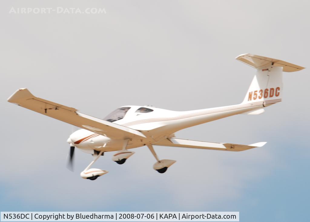 N536DC, 2003 Diamond DA-20C-1 Eclipse C/N C0236, On approach to 17L.