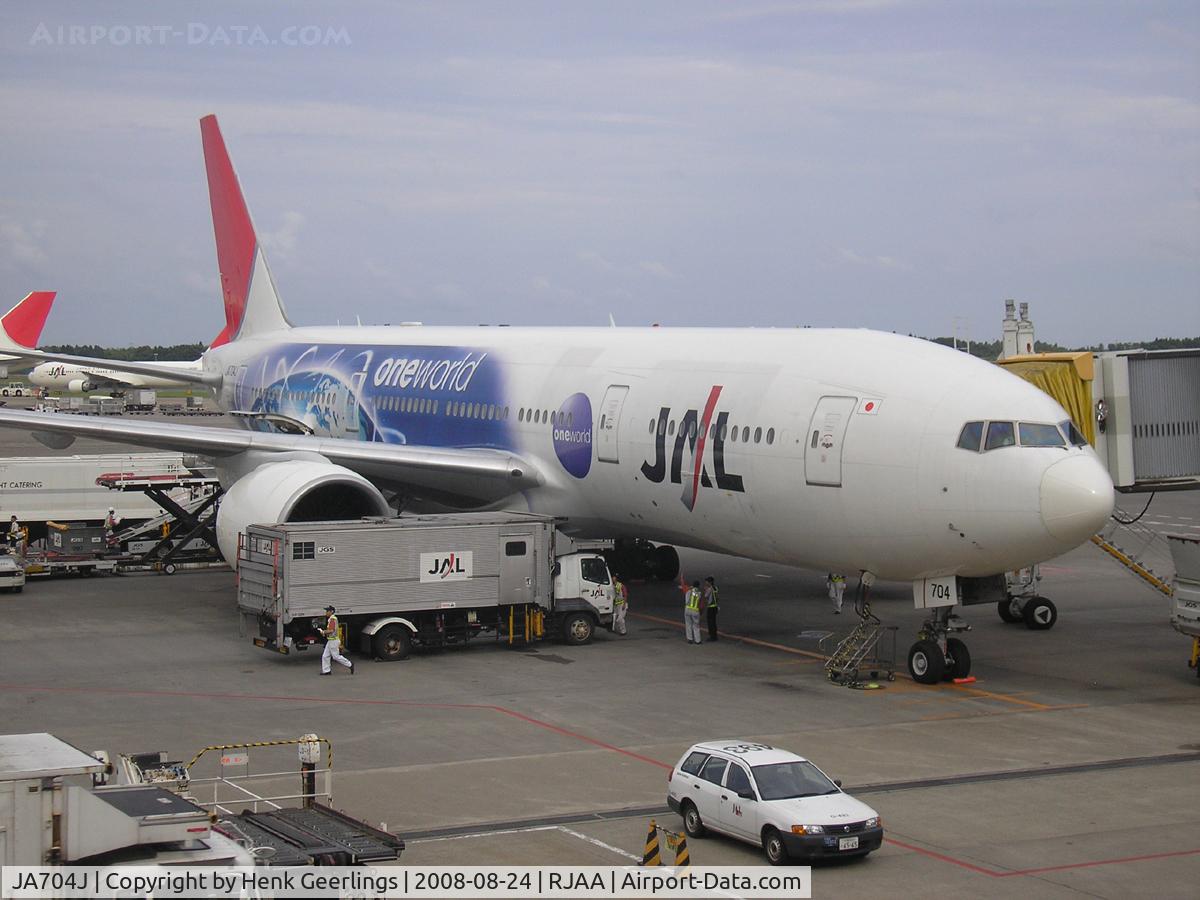 JA704J, 2003 Boeing 777-246/ER C/N 32892, Narita Airport , Spcl cs One World