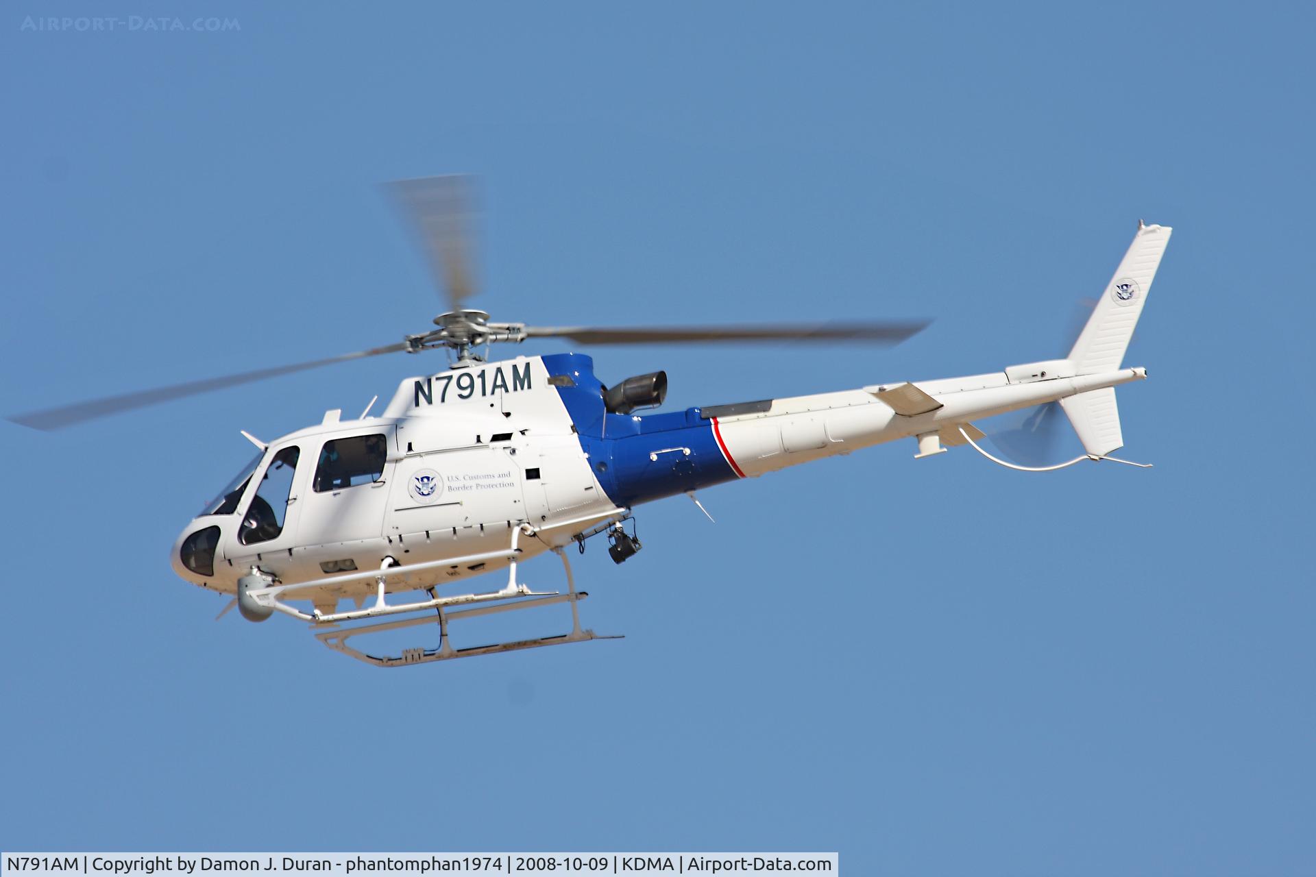 N791AM, 2007 Eurocopter AS-350B-3 Ecureuil Ecureuil C/N 4335, Taken during Phancon 2008 at Davis Monthan AFB landing at the US Customs and Border Patrol hanger that is on base.