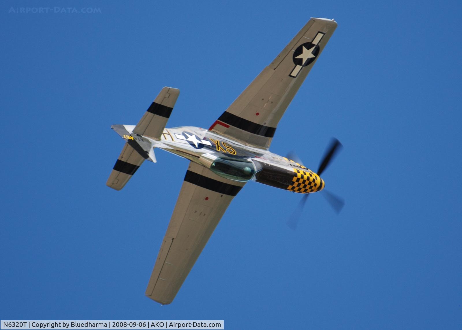 N6320T, 1962 North American P-51D Mustang C/N 122-41037, Lee Lauderback flys the Little Witch at National Radial Engine Exhibition in Akron, Colorado.