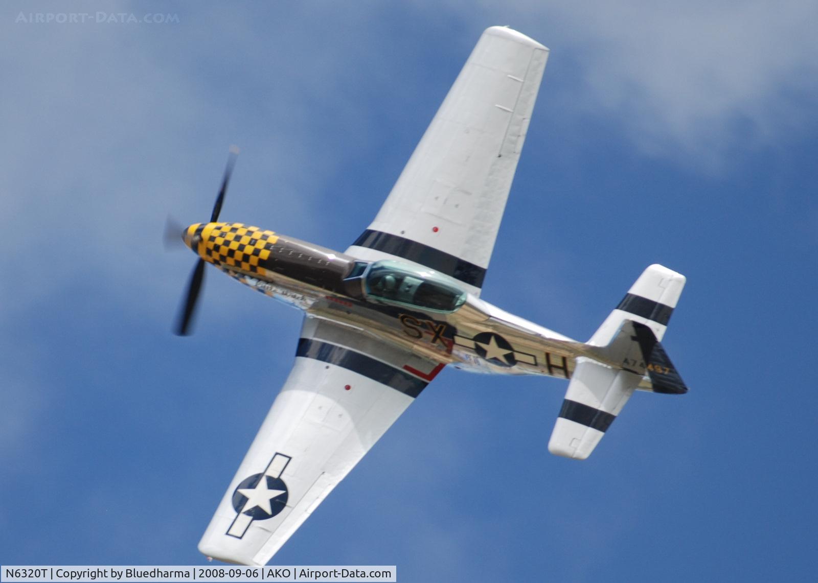 N6320T, 1962 North American P-51D Mustang C/N 122-41037, Lee Lauderback flys the Little Witch at National Radial Engine Exhibition in Akron, Colorado.