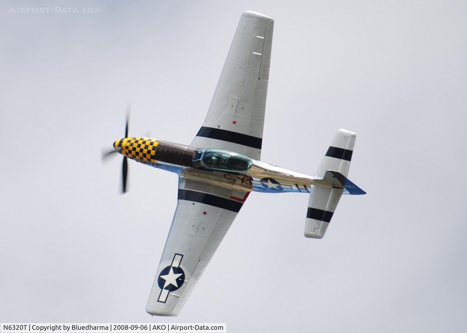 N6320T, 1962 North American P-51D Mustang C/N 122-41037, Lee Lauderback flys the Little Witch at National Radial Engine Exhibition in Akron, Colorado.