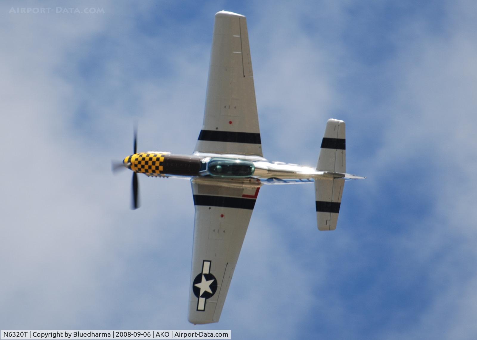 N6320T, 1962 North American P-51D Mustang C/N 122-41037, Lee Lauderback flys the Little Witch at National Radial Engine Exhibition in Akron, Colorado.